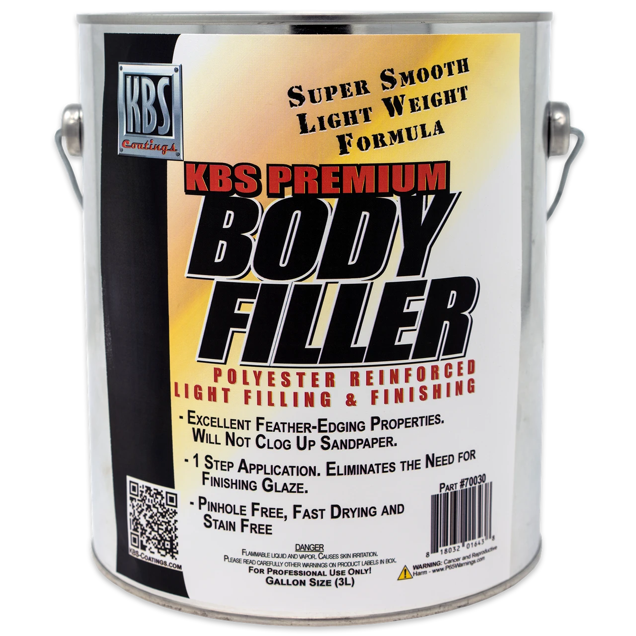 KBS Coatings Premium Body Filler - Gallon Size (70030)
