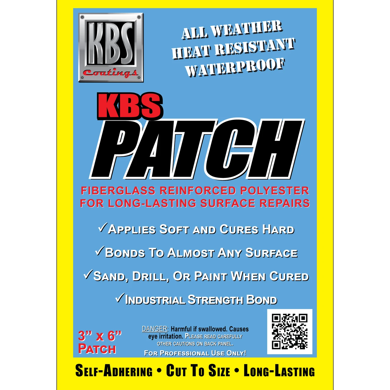 KBS Coatings Reinforced Repair Patch - 3" x 6" (70101) — product image 3