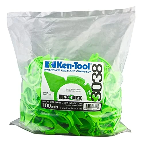 Ken-Tool HexChex Loose Wheel Nut Indicator - 100 Pack (30603G)