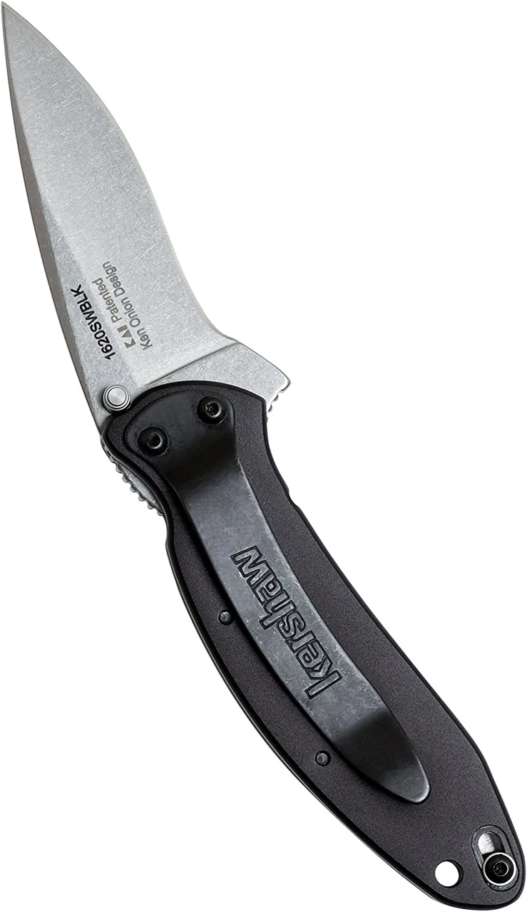 Kershaw Black Scallion Pocket Knife w/Stonewash Finish (1620SWBLK) — product image 3