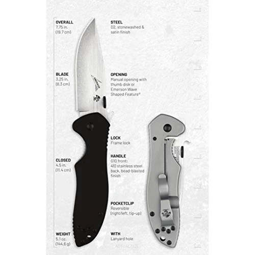 Kershaw Emerson CQC-6K D2 Folding Pocket Knife (6034D2) — product image 3