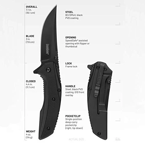 Kershaw Black Outright Pocket Knife (8320BLK) — product image 3
