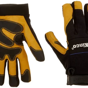 Kinco Pro Medium Lined Grain Goatskin Gloves w/Pull-Strap (102HK-M)