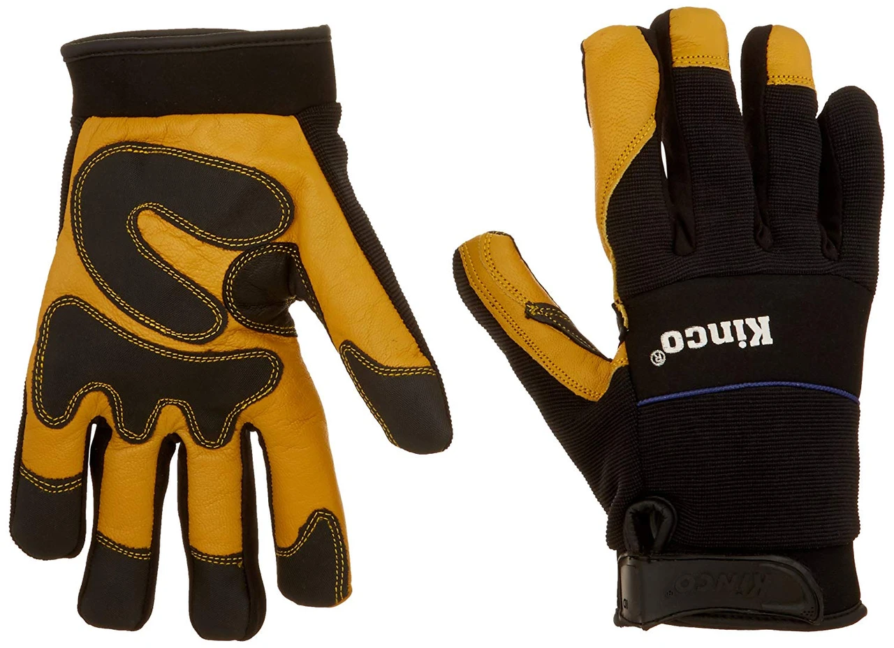 Kinco Pro Medium Lined Grain Goatskin Gloves w/Pull-Strap (102HK-M)