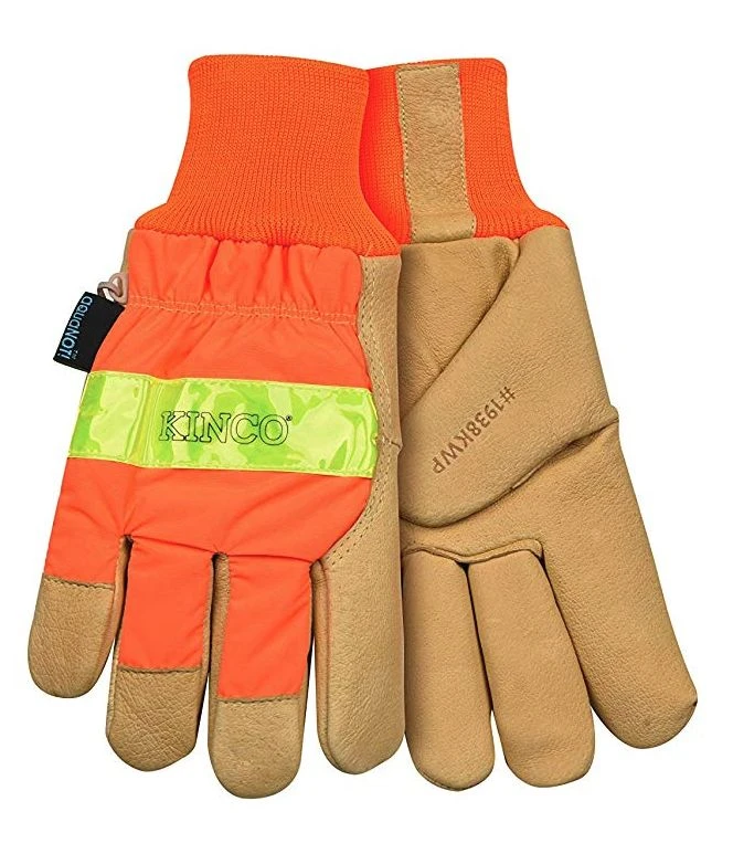 Kinco Lined HiVis L Orange Waterproof Pigskin Gloves w/KW (1938KWP-L) — product image 2