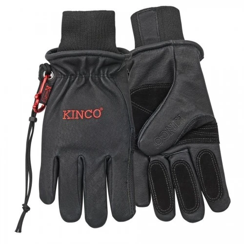 Kinco Lined Large HD Black Grain Pigskin Driver Gloves w/KW (900MAX-L)
