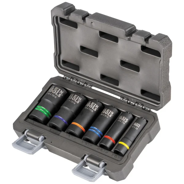 Klein 2-In-1 Slotted Impact Socket Set, 12-Point, 6-Piece (66090)