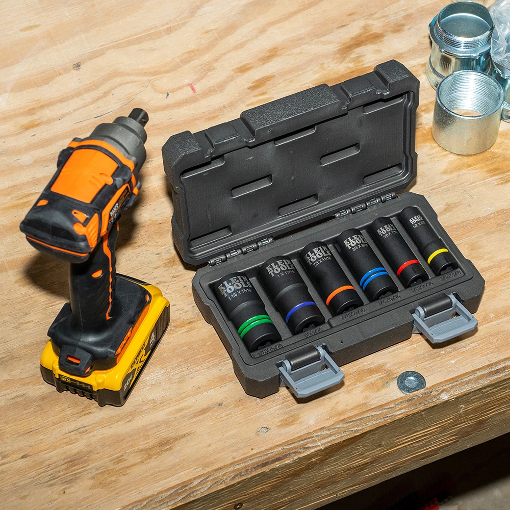 Klein 2-In-1 Slotted Impact Socket Set, 12-Point, 6-Piece (66090) — product image 4