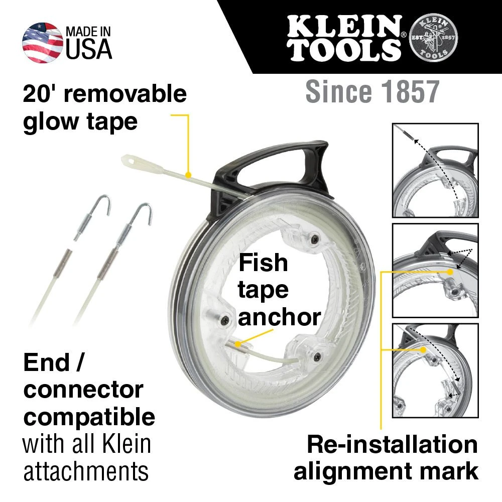 Klein 50550 Glow Fish Tape, 20-Foot — product image 3