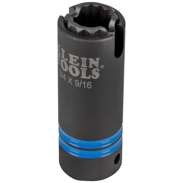 Klein 66031 3-in-1 Slotted Impact Socket, 12-Point, 3/4 and 9/16-Inch