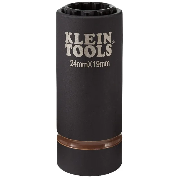 Klein 66052E 2-in-1 Metric Impact Socket, 12-Point, 24 x 19 mm