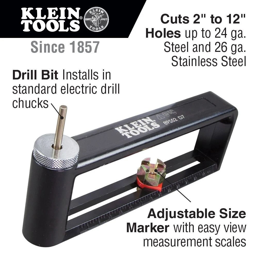 Klein 89552 Hole Cutter for Duct and Sheet Metal, 2 to 12-Inch — product image 2