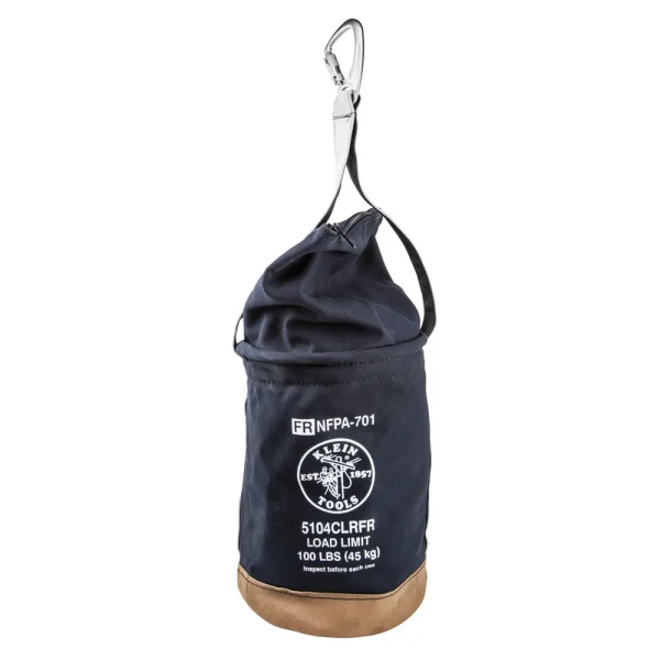 Klein Canvas Bucket, Flame-Resistant, Top Closing, 12-Inch (5104CLRFR)
