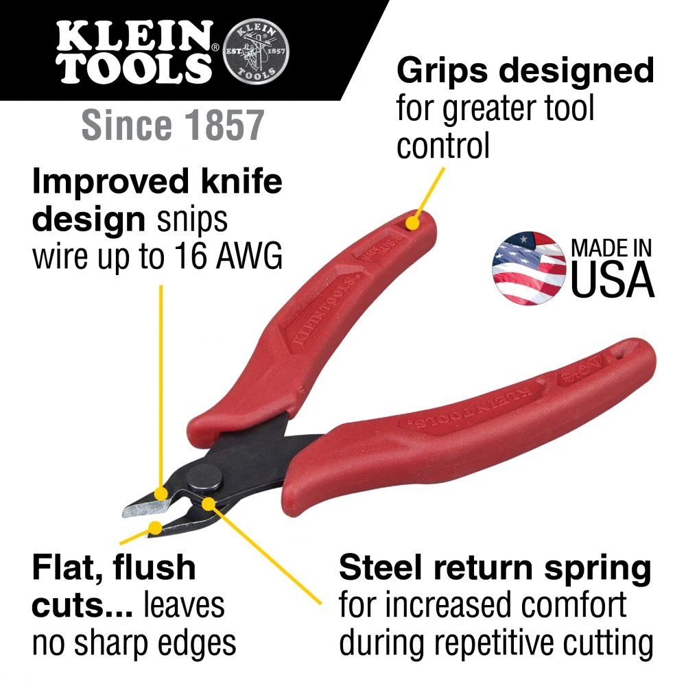 Klein D2755 Diagonal Cutting Pliers, Flush Cutter, Lightweight, 5-Inch — product image 2