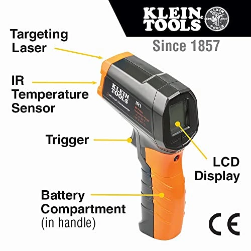 Klein IR1 IR1 Infrared Thermometer, Digital Laser Gun is Non-Contact Thermometer — product image 2