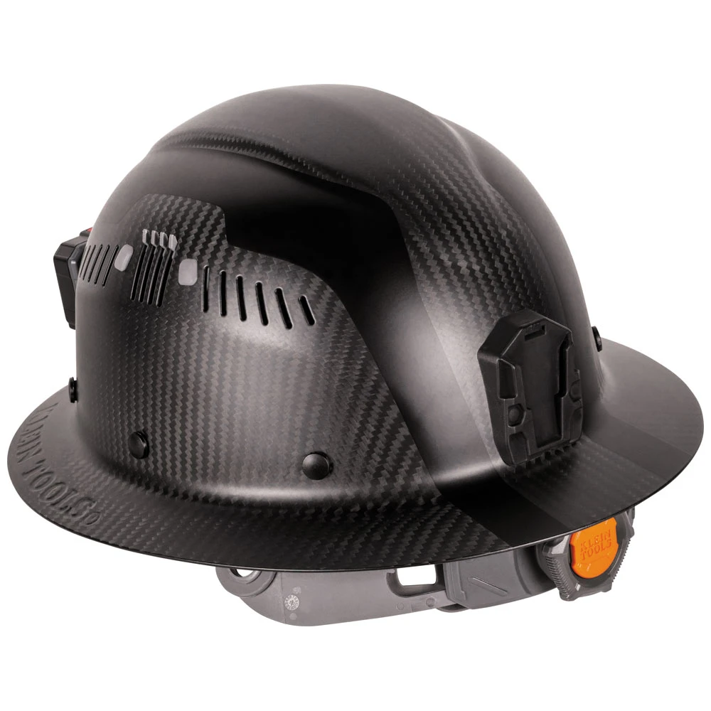 Klein Carbon Fiber Full Brim Hard Hat With Headlamp, Titan (60512) — product image 4