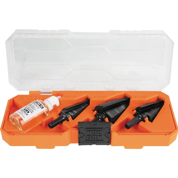 Klein Premium Electrician'S 3/8-Inch Hex Step Bit Set, 3 Piece (KTSBSPRO)