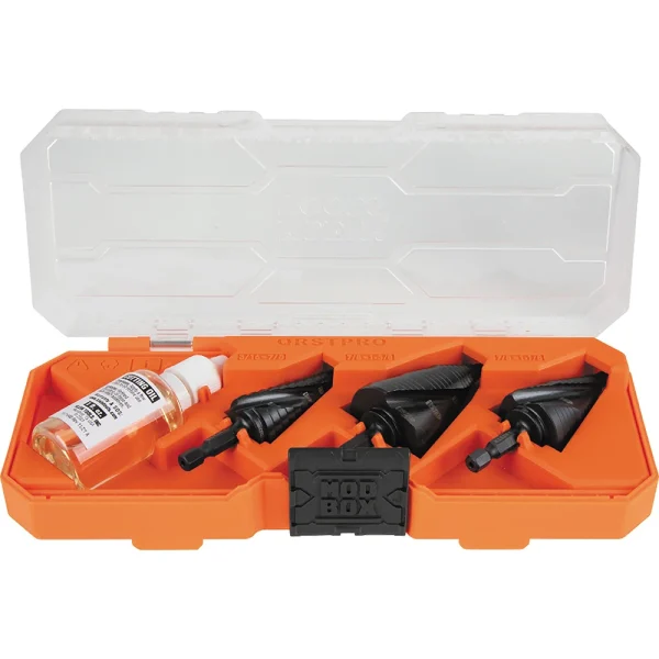 Klein Premium Electrician'S Quick Release Step Bit Set, 3 Piece (QRSTSPRO)