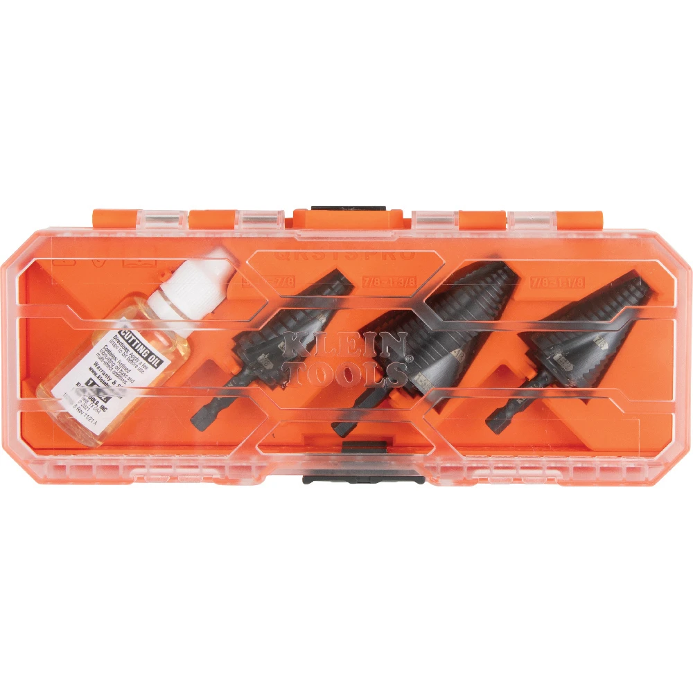 Klein Premium Electrician'S Quick Release Step Bit Set, 3 Piece (QRSTSPRO) — product image 5