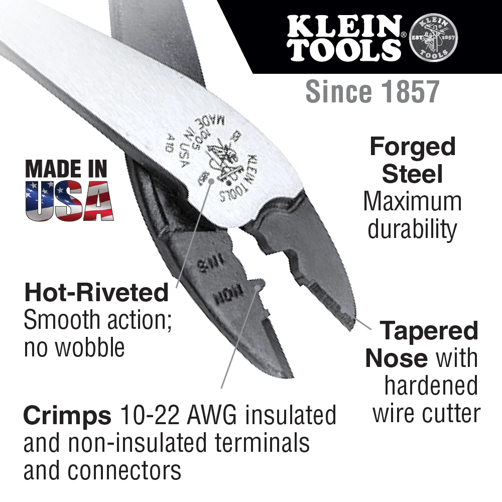 Klein Tools 1005 Crimping and Cutting Tool 9-3/4-Inch — product image 2