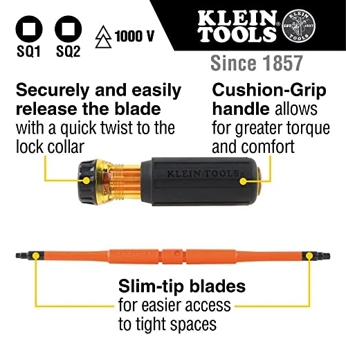 Klein Tools 32287 Insulated Screwdriver, 2-in-1 Screwdriver Set with Flip Blade — product image 2