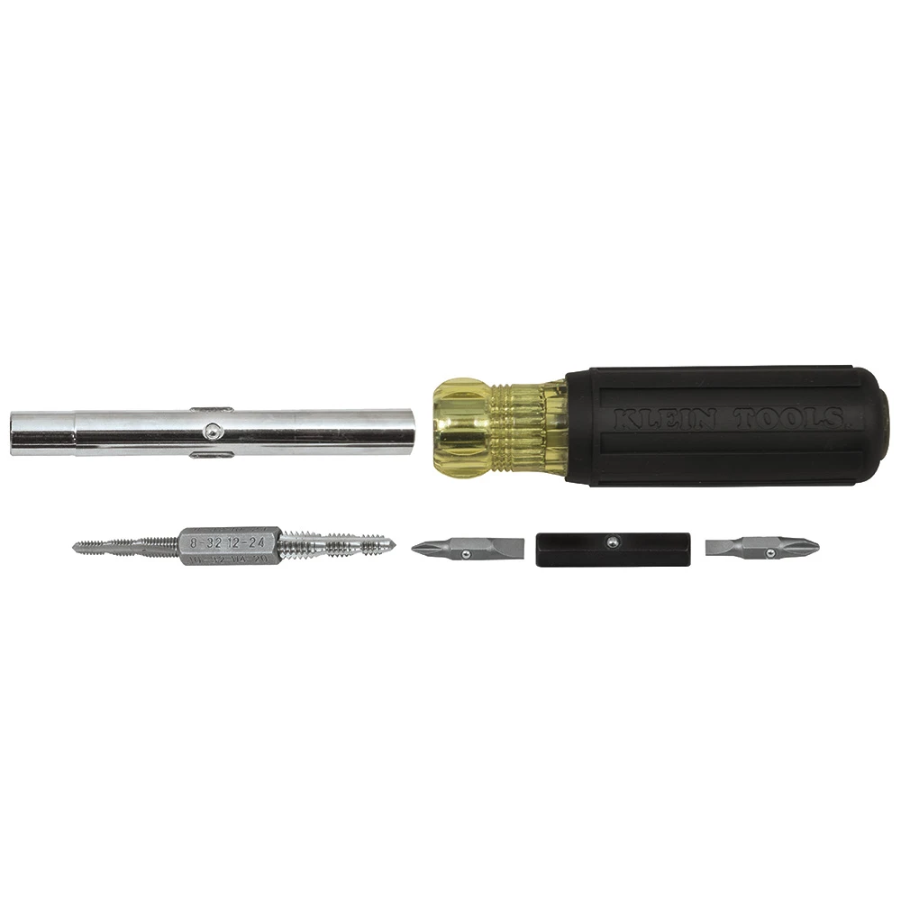 Klein Tools 32517 Multi-Bit Screwdriver / Tap Tool with 6 Common Tap Sizes — product image 2