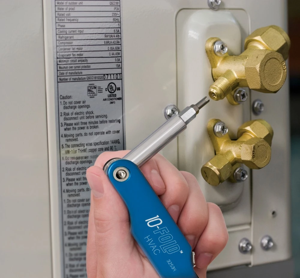 Klein Tools 32534 10-Fold Screwdriver/Nut Driver Schrader Valve Core Tool — product image 2
