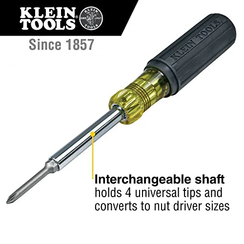 Klein Tools 32559 Multi-bit Screwdriver / Nut Driver, Extended Reach 6-in-1 Tool — product image 2