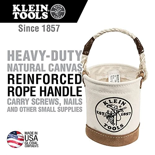 Klein Tools 5104MINI Mini Tool Bucket, Leather-Bottom — product image 2