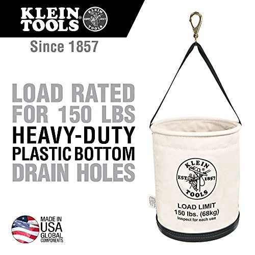 Klein Tools 5109SLR Canvas Bucket, All-Purpose Tool Bucket with Plastic Bottom — product image 2