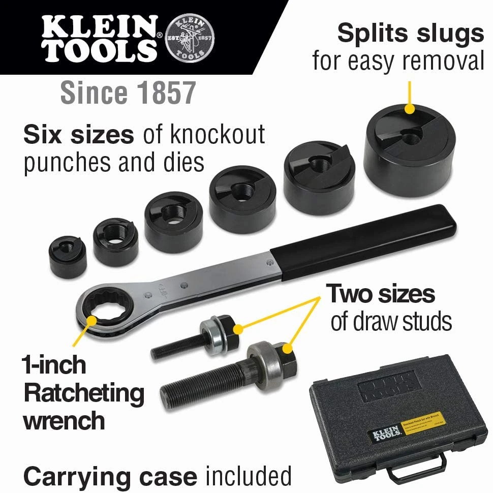 Klein Tools 53732SEN Knockout Punch Set with Wrench — product image 2