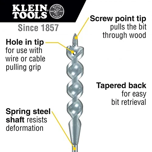 Klein Tools 53751 Flex Bit Auger with Screw Point, 3/4-Inch x 72-Inch Long — product image 2