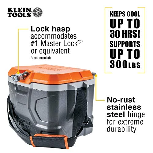 Klein Tools 55600 Work Cooler, 17-Quart Lunch Box Holds 18 Cans, Keeps Cool 30Hr — product image 5