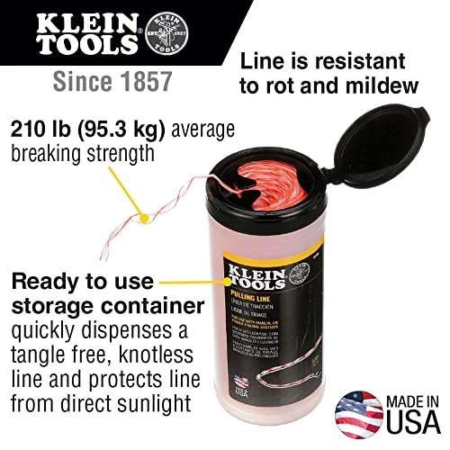 Klein Tools 56108 Poly Pull Line with Orange Tracer, 500ft — product image 2