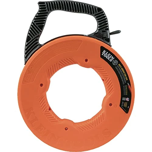 Klein Tools 56383 Fish Tape, Multi-Groove Fiberglass Wire Puller with Nylon Tip