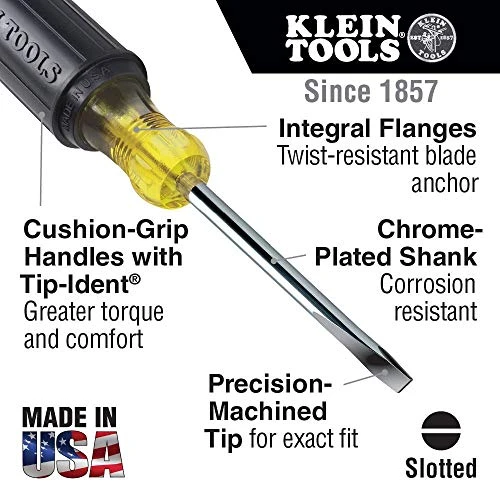 Klein Tools 601-8 3/16-Inch Cabinet Tip Screwdriver, 8-Inch — product image 2