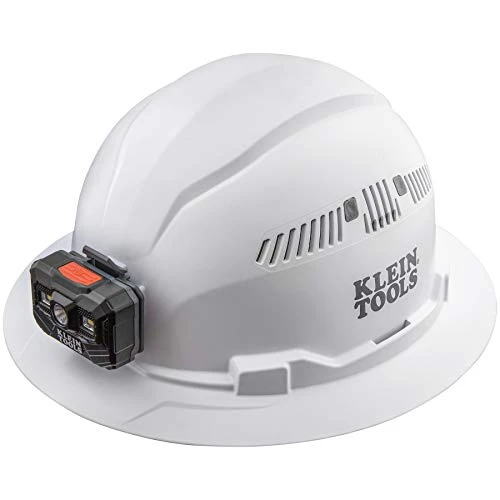 Klein Tools 60407RL Hard Hat, Rechargeable Headlamp, Vented, Full Brim Style