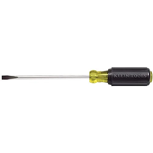 Klein Tools 605-4 1/4-Inch Cabinet Tip Screwdriver Heavy Duty 4-Inch Round Shank