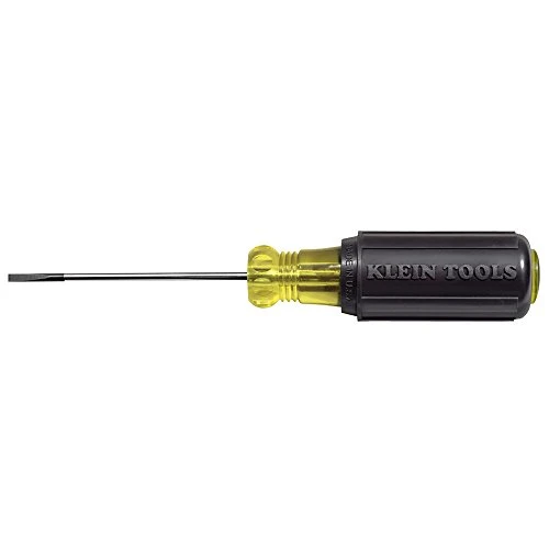 Klein Tools 612-4 Flat Head Terminal Block Screwdriver, 1/8-Inch Cabinet Tip, 4"