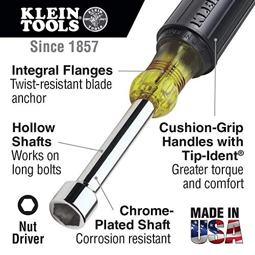 Klein Tools 65160 Tool Set, Metric Nut Driver Set 5, 5.5, 6, 7, 8, 9, and 10 mm — product image 2