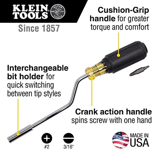 Klein Tools 67100 Multi-Screwdriver Set, 2-in-1 Interchangeable Rapi-Driv — product image 2