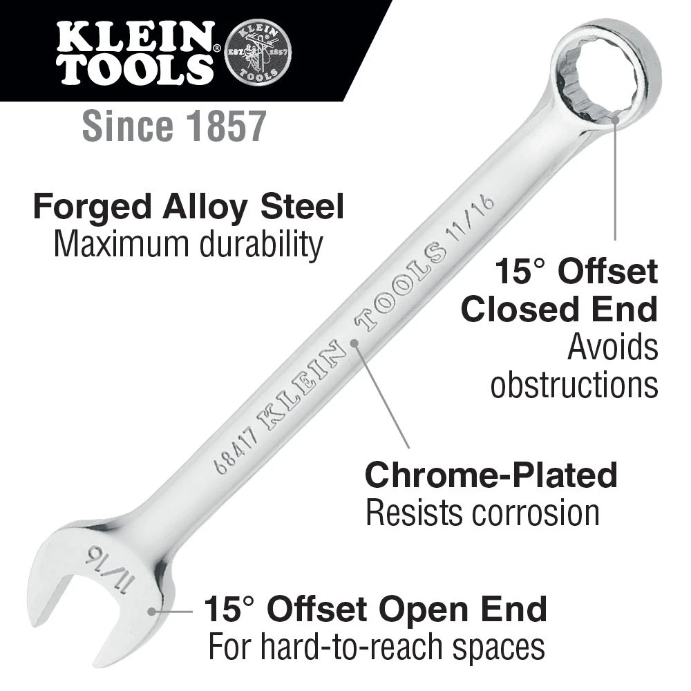 Klein Tools 68404 Combination Wrench Set, 12-Piece — product image 2