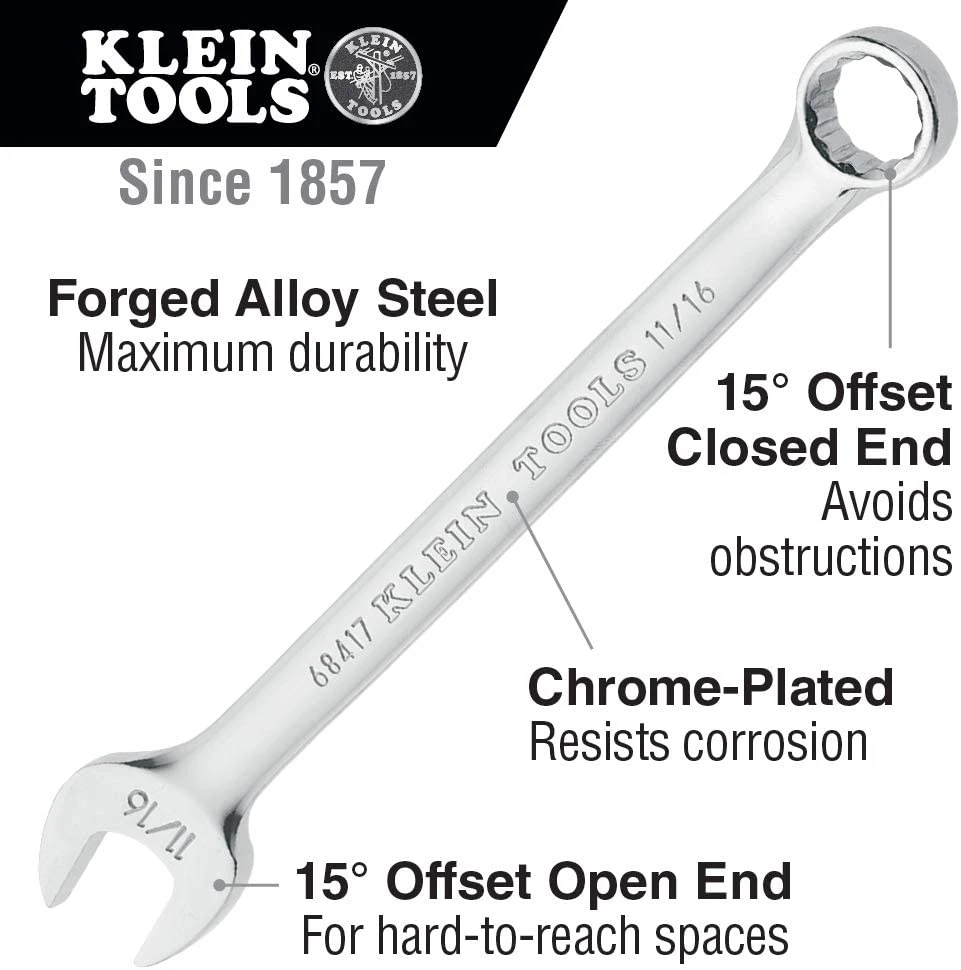 Klein Tools 68406 Combination Wrench Set, 14-Piece — product image 2
