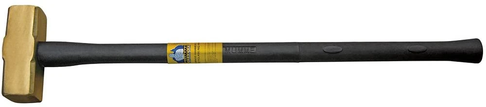 Klein Tools 7HBRFRH14 Brass Sledge Hammer, Rubber Handle, 14-Pound