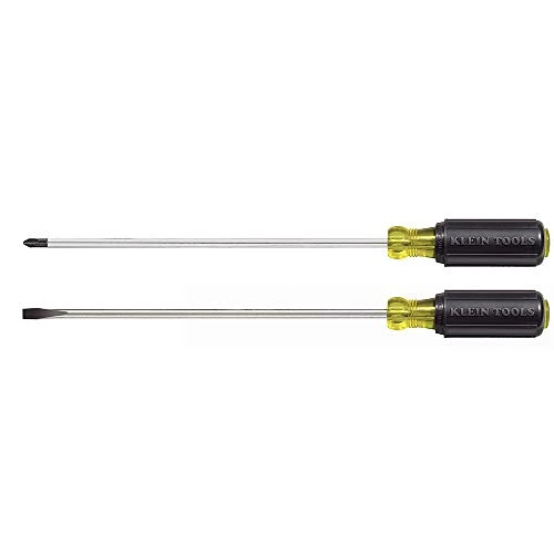 Klein Tools 85072 Long Blade Slotted and Phillips Screwdriver Set w/ Heat Shafts