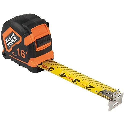 Klein Tools 9216 Tape Measure, 16-Foot Double-Hook Double-Sided Measuring Tape