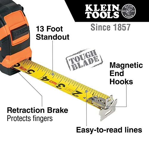 Klein Tools 9216 Tape Measure, 16-Foot Double-Hook Double-Sided Measuring Tape — product image 2