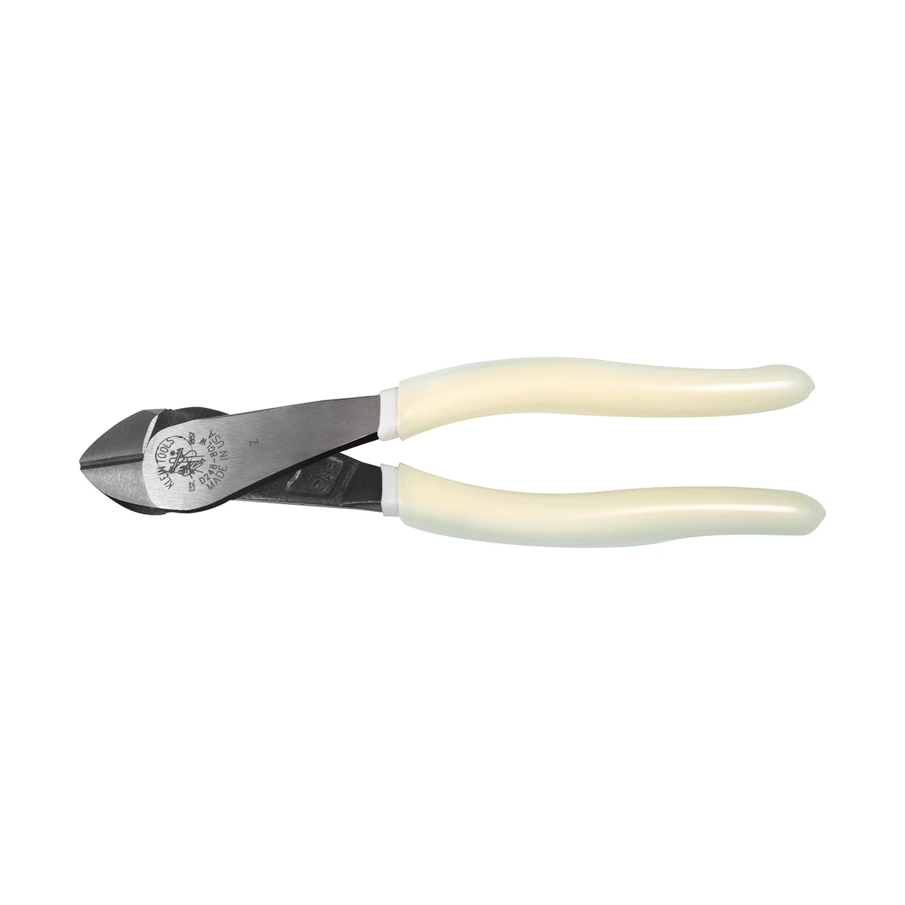 Klein Tools D248-8-GLW 8-Inch Diagonal Cutting Pliers Angled, Hi-Viz
