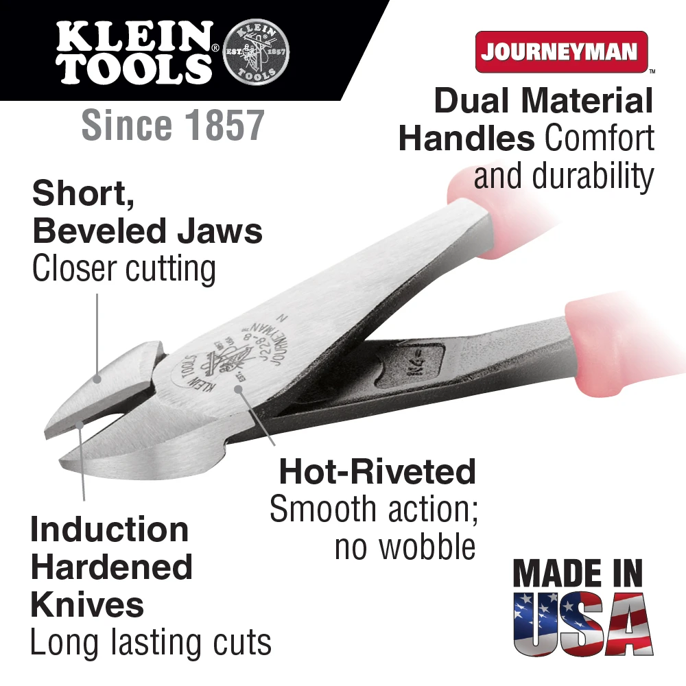 Klein Tools J228-8 8 in. Journeyman High Leverage Diagonal Cutting Pliers — product image 2