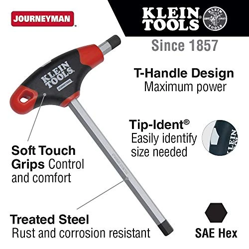 Klein Tools JTH6E11 3/16-Inch Hex Key with Journeyman T-Handle, 6-Inch — product image 2